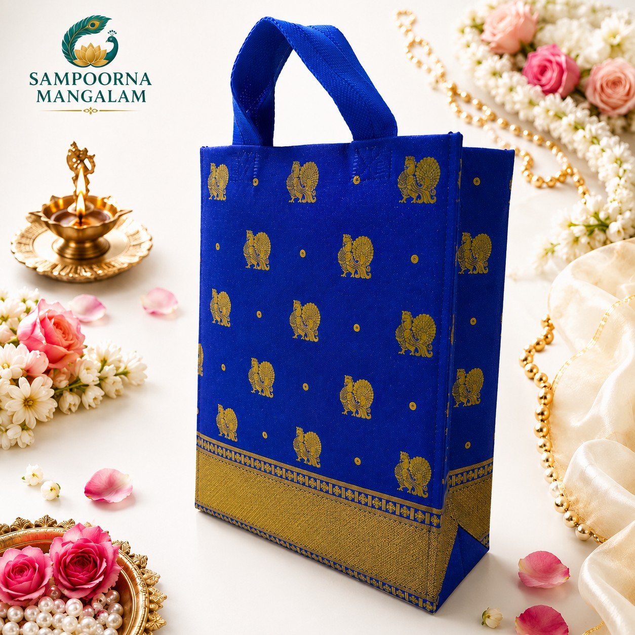 Kanjivaram-print Thamboola Bag