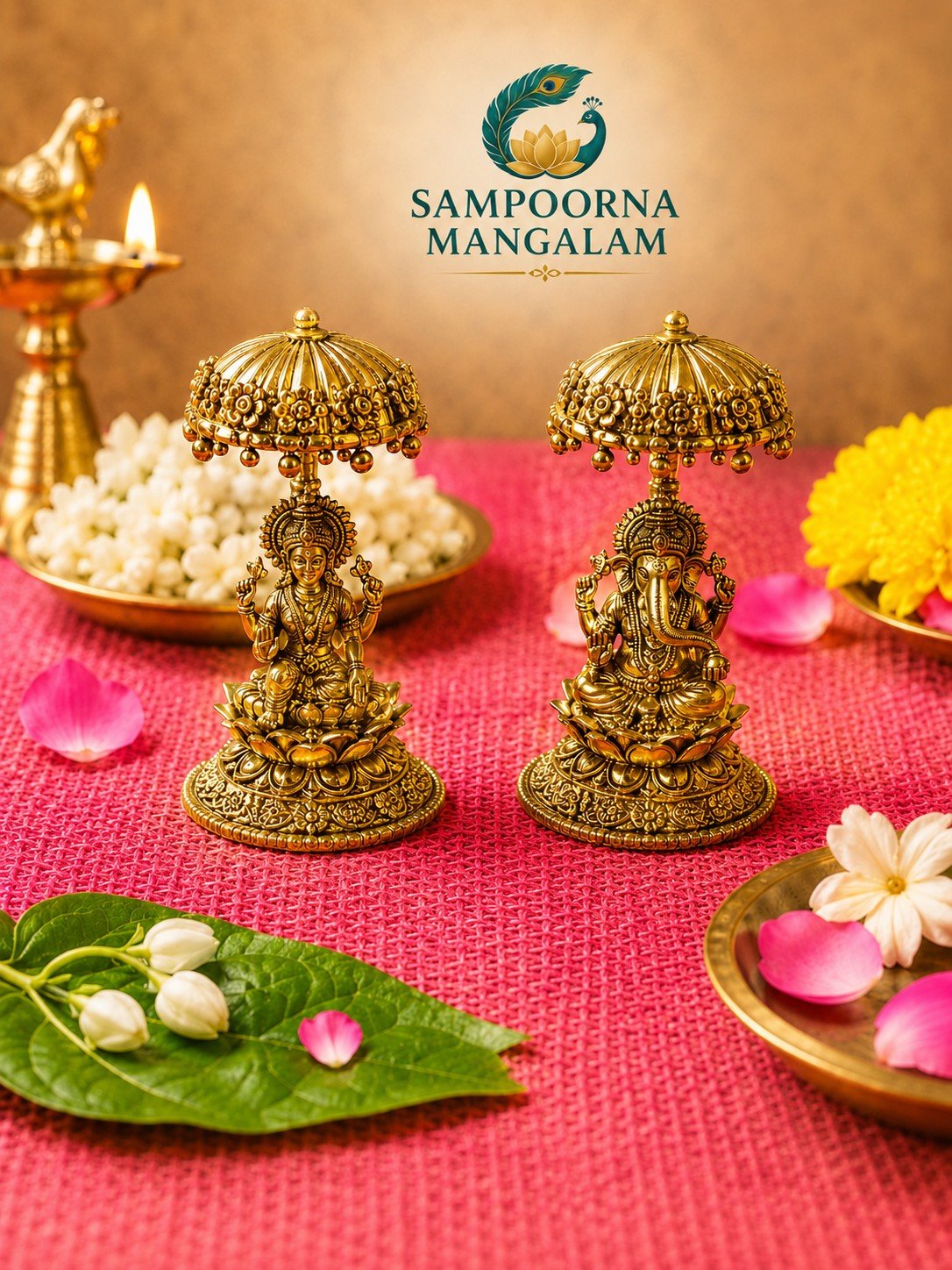 Lakshmi Ganesha Chhatri Idol Set